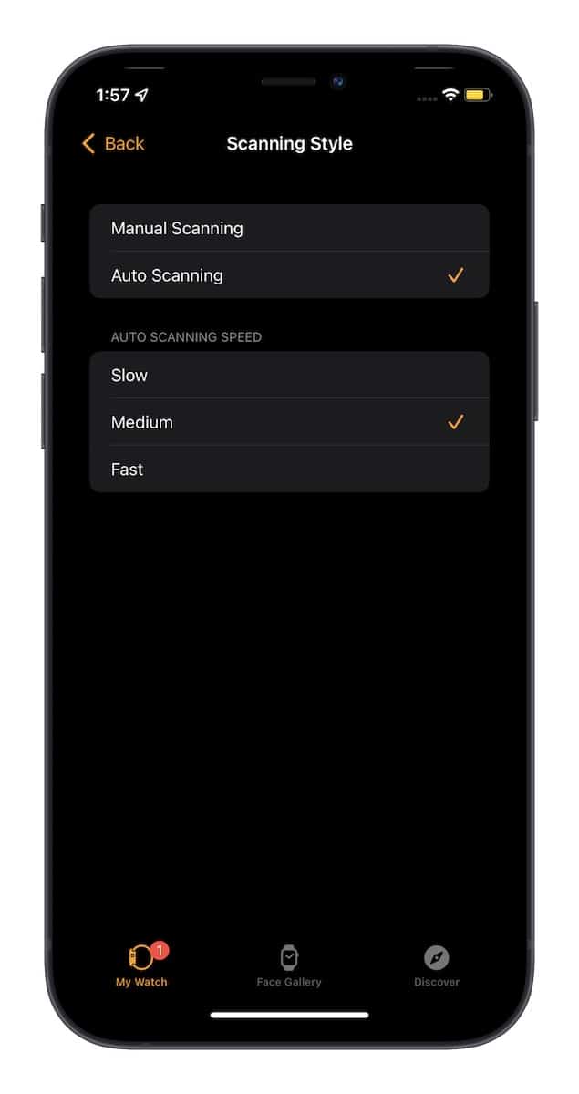 Enable Auto Scanning for AssistiveTouch 