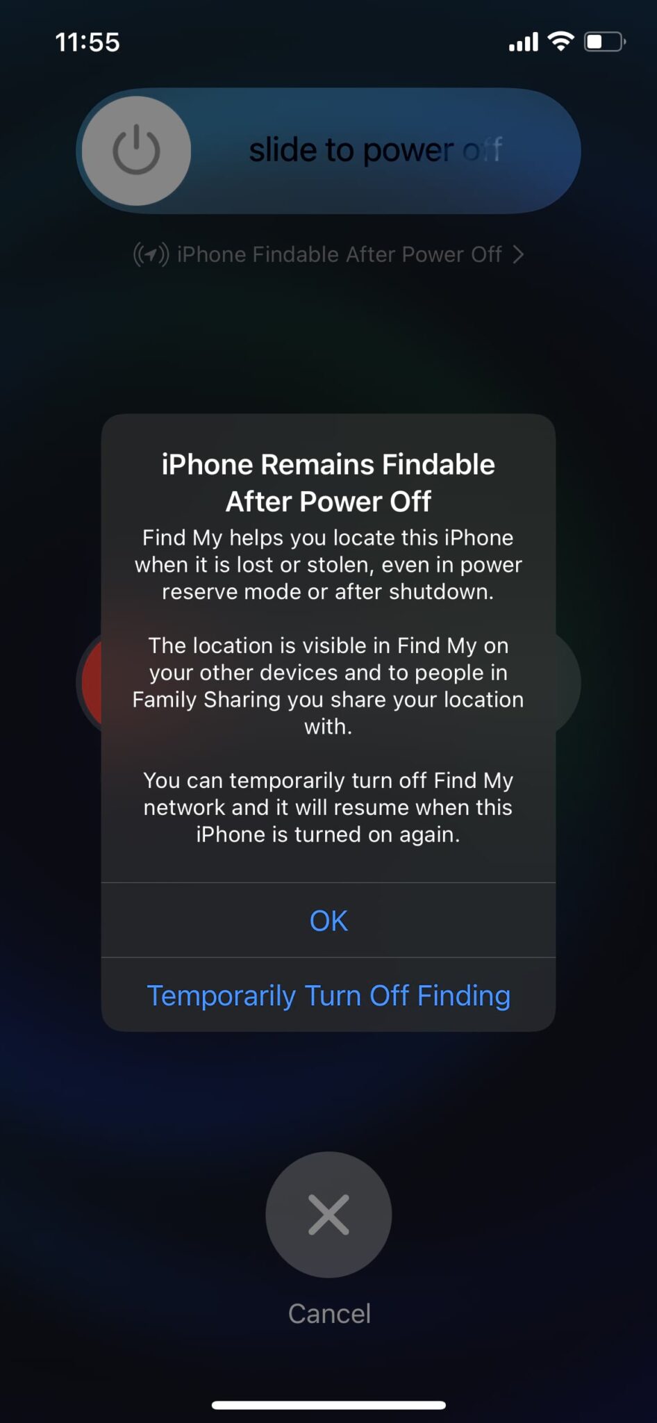 iphone findable after power off setting ios 15