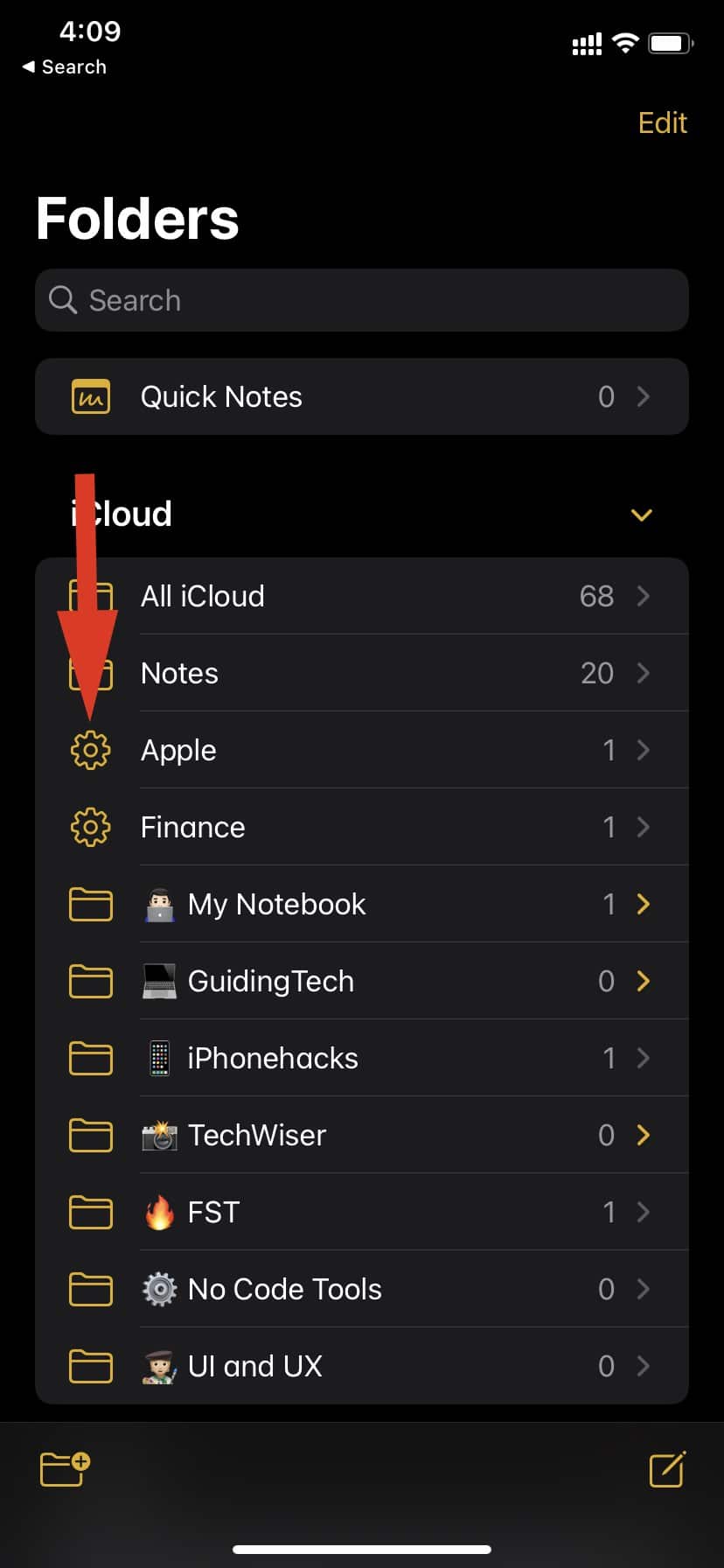 smart folder in iphone