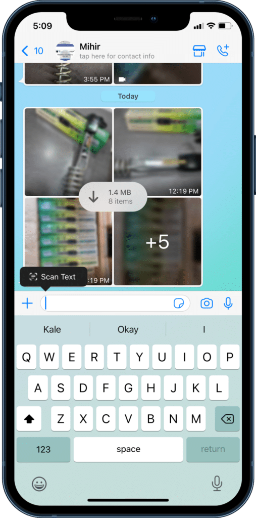 scan text in whatsapp