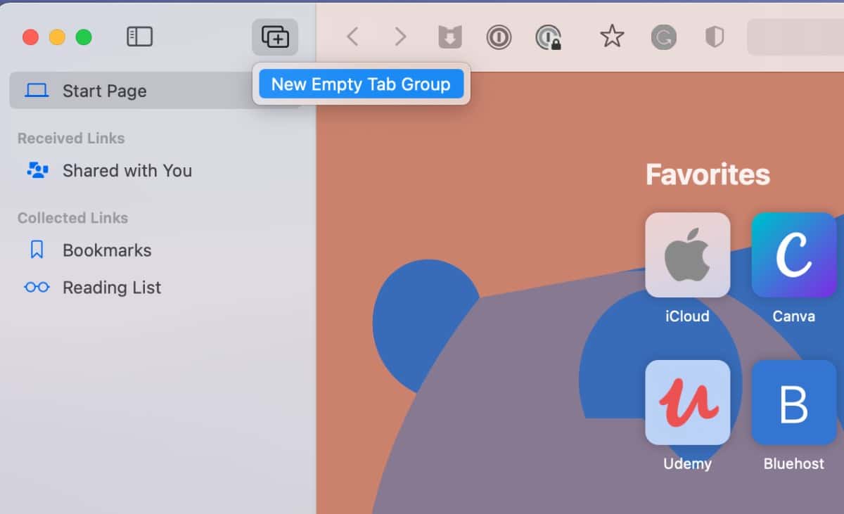 tab groups on mac