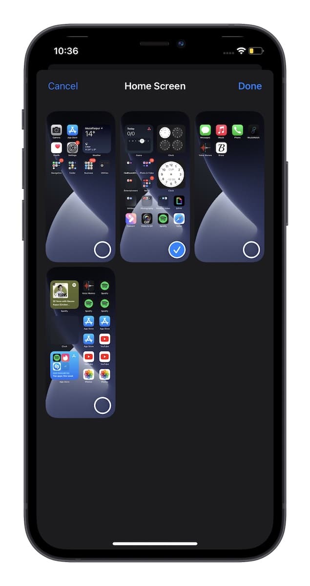 Hide specific home screen pages when Focus mode is enabled on iPhone