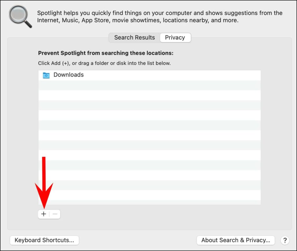 exclude folders from spotlight search