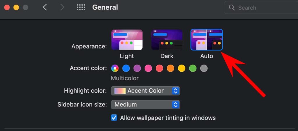 change macOS appearance