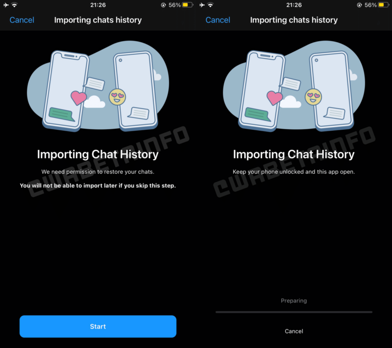 WhatsApp Chat History Android to iOS