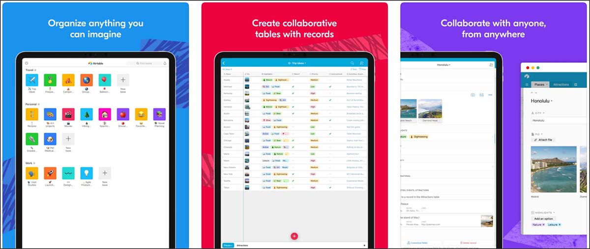 airtable for students on iPad