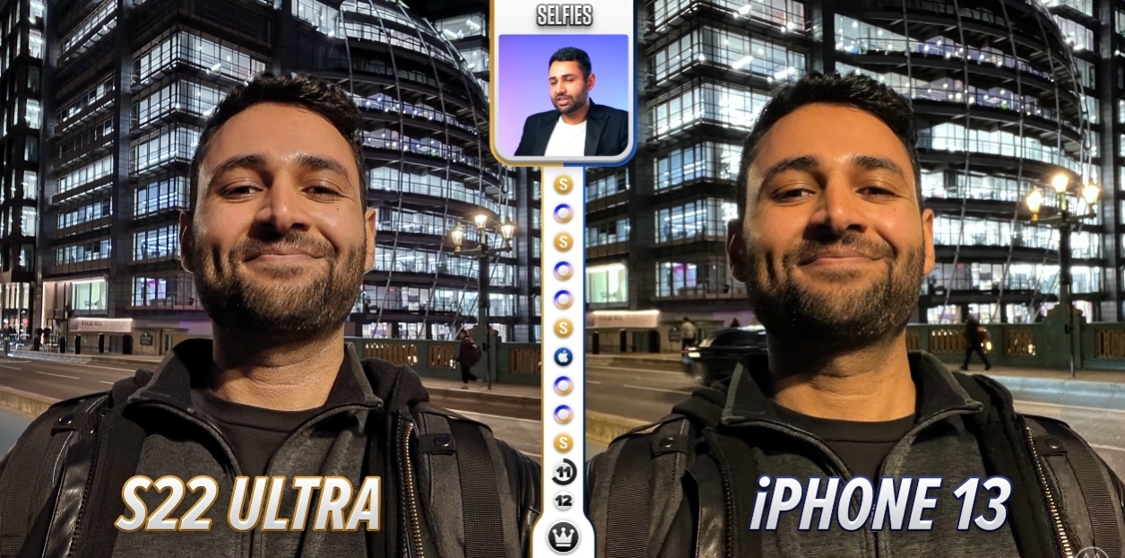 iPhone 13 Pro Max vs Galaxy S22 Ultra selfie
