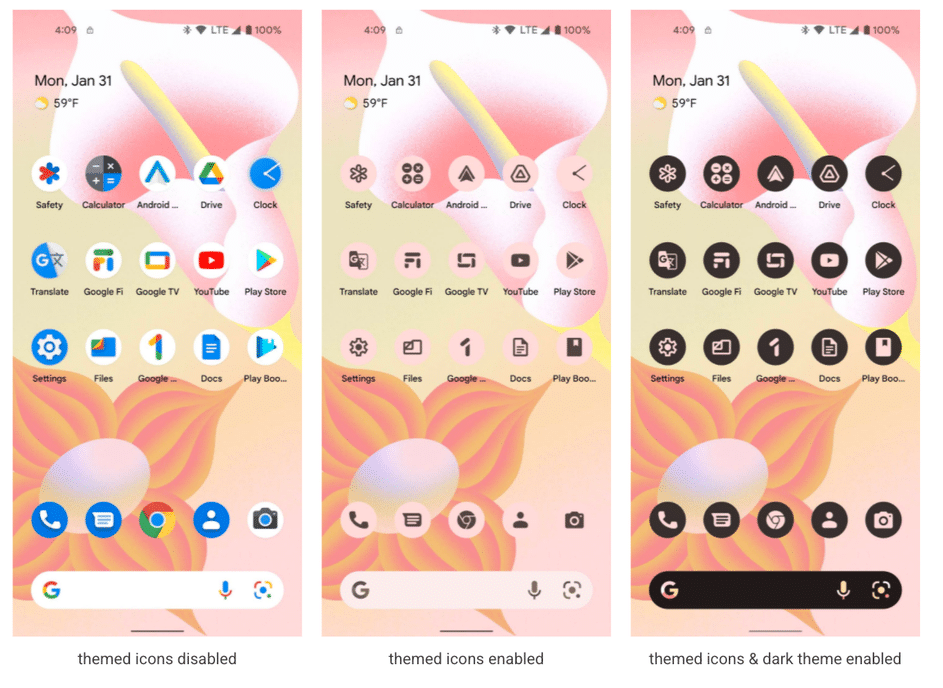 Android 13 Dynamic Theming Icons
