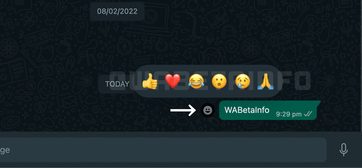 WhatsApp for desktop emoji reactions