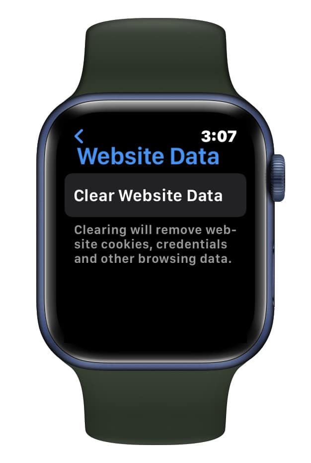 Clear Browsing History on Apple Watch 