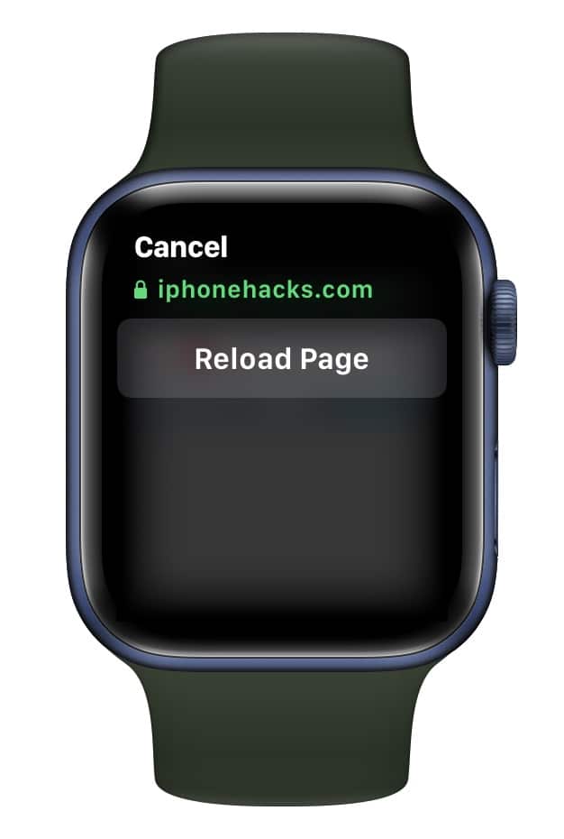 Reload a Web Page on Apple Watch 