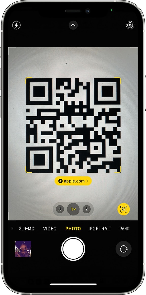 Scan QR code on iPhone