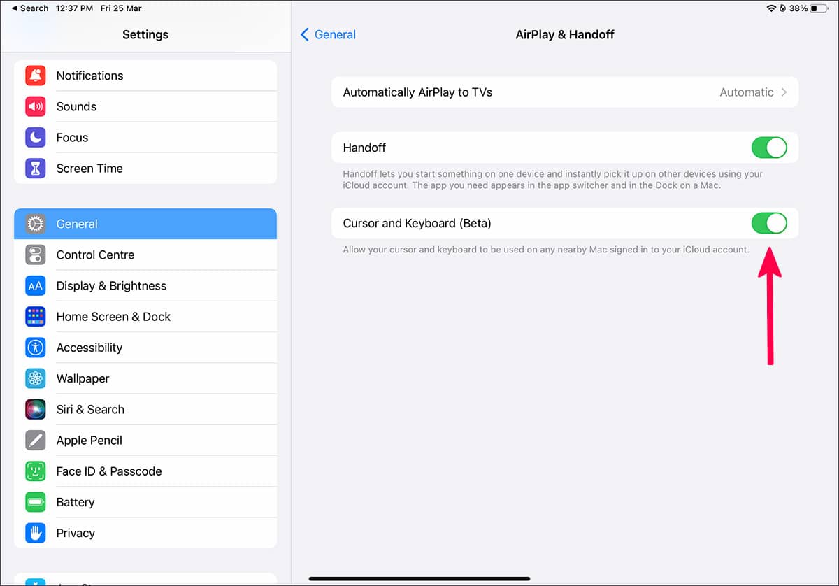enable universal control on iPad Air 5