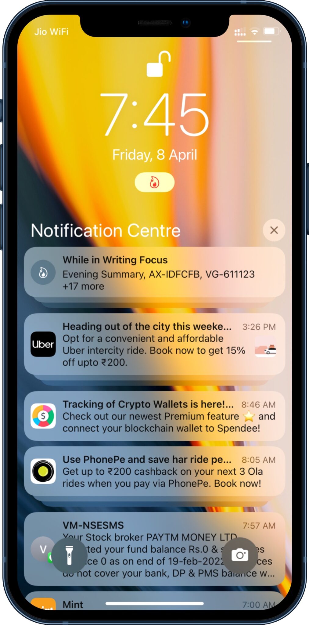notifications on iPhone